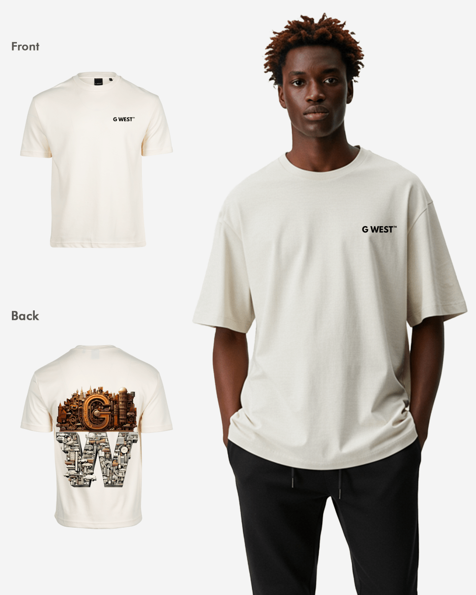 G WEST OVERSIZED DETROIT MOTORCITY T - SHIRT - G West