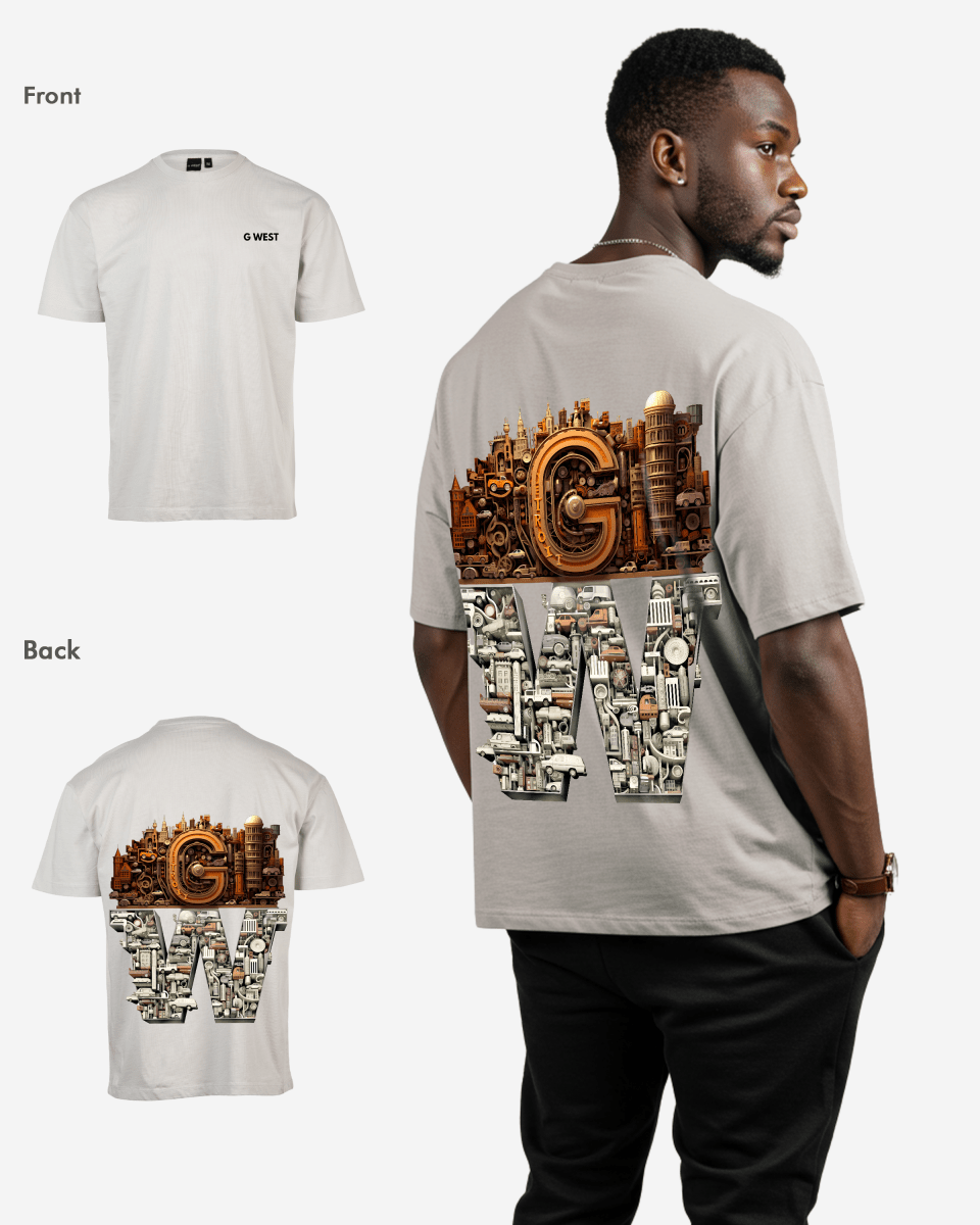 G WEST OVERSIZED DETROIT MOTORCITY T - SHIRT - G West