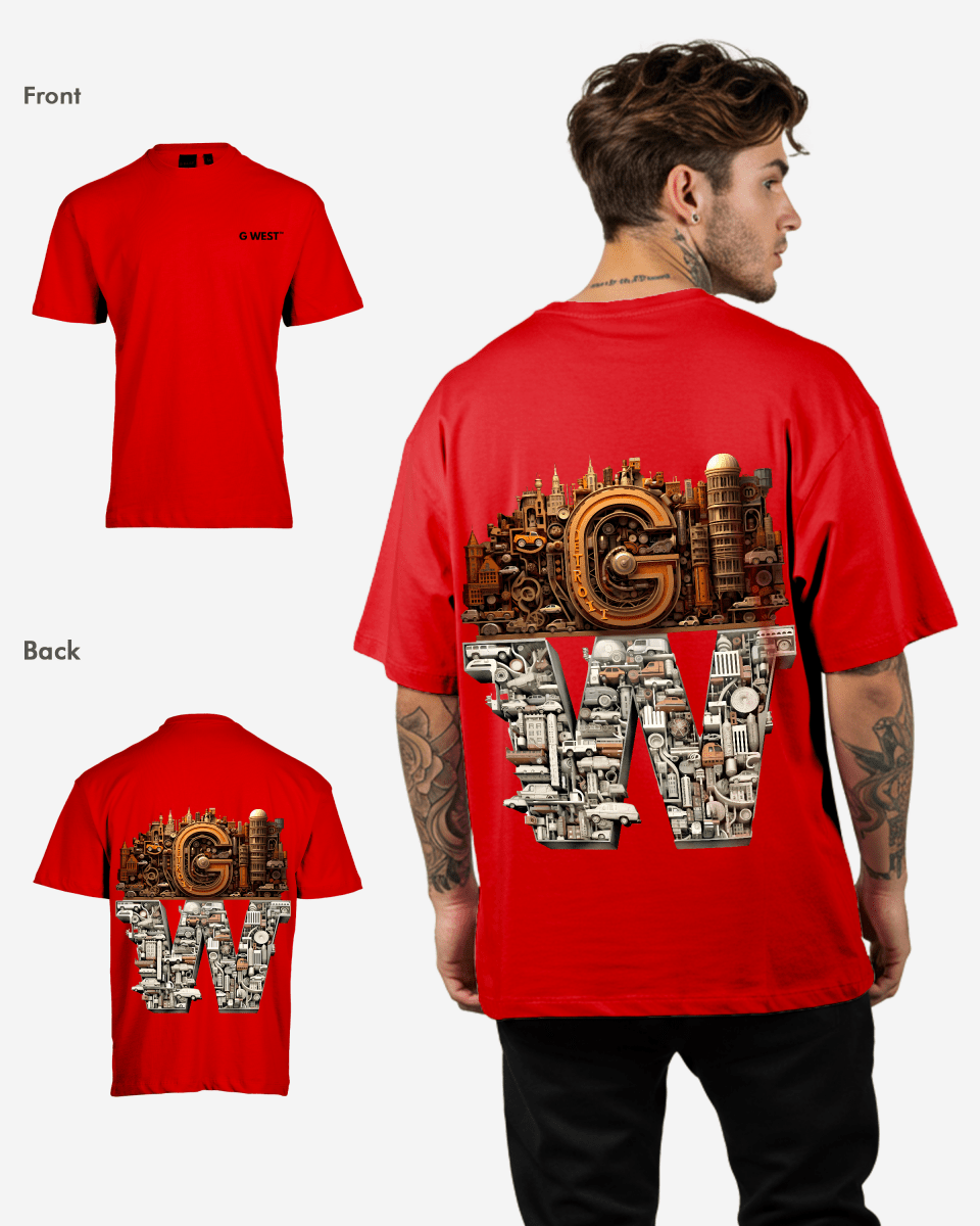 G WEST OVERSIZED DETROIT MOTORCITY T - SHIRT - G West