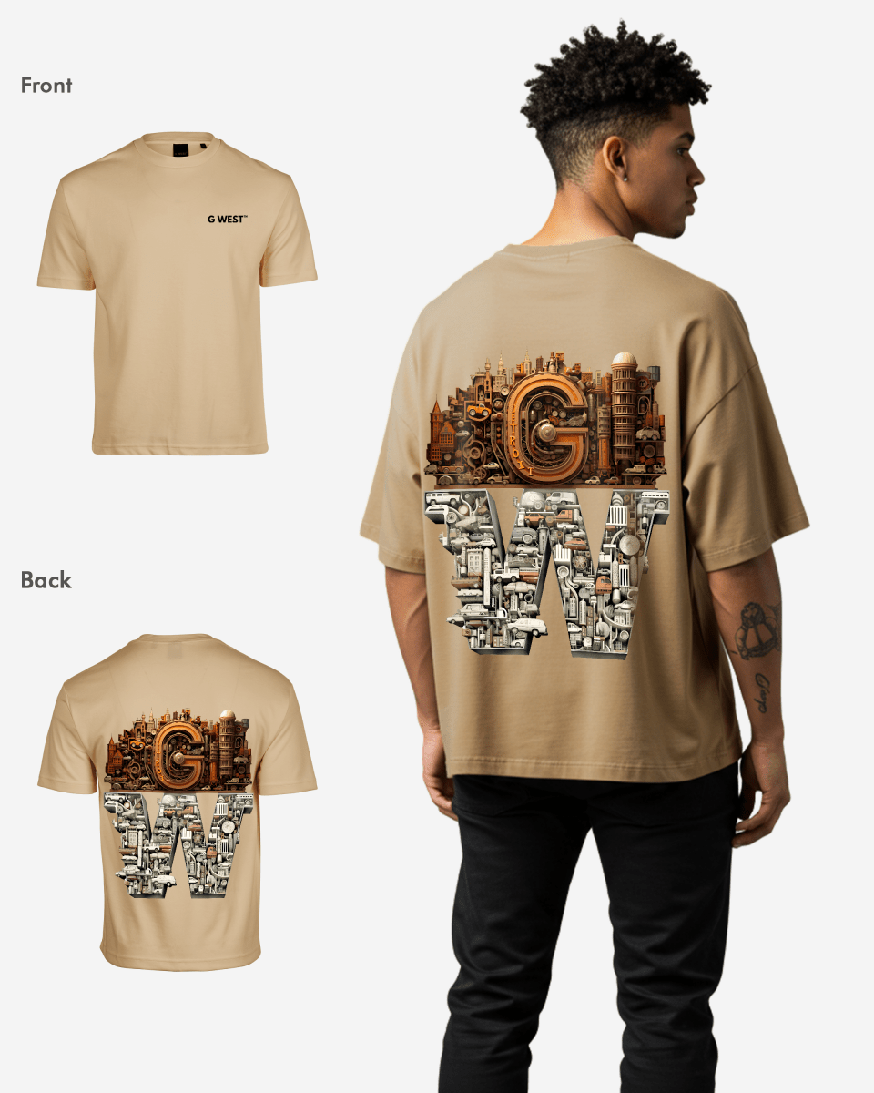 G WEST OVERSIZED DETROIT MOTORCITY T - SHIRT - G West