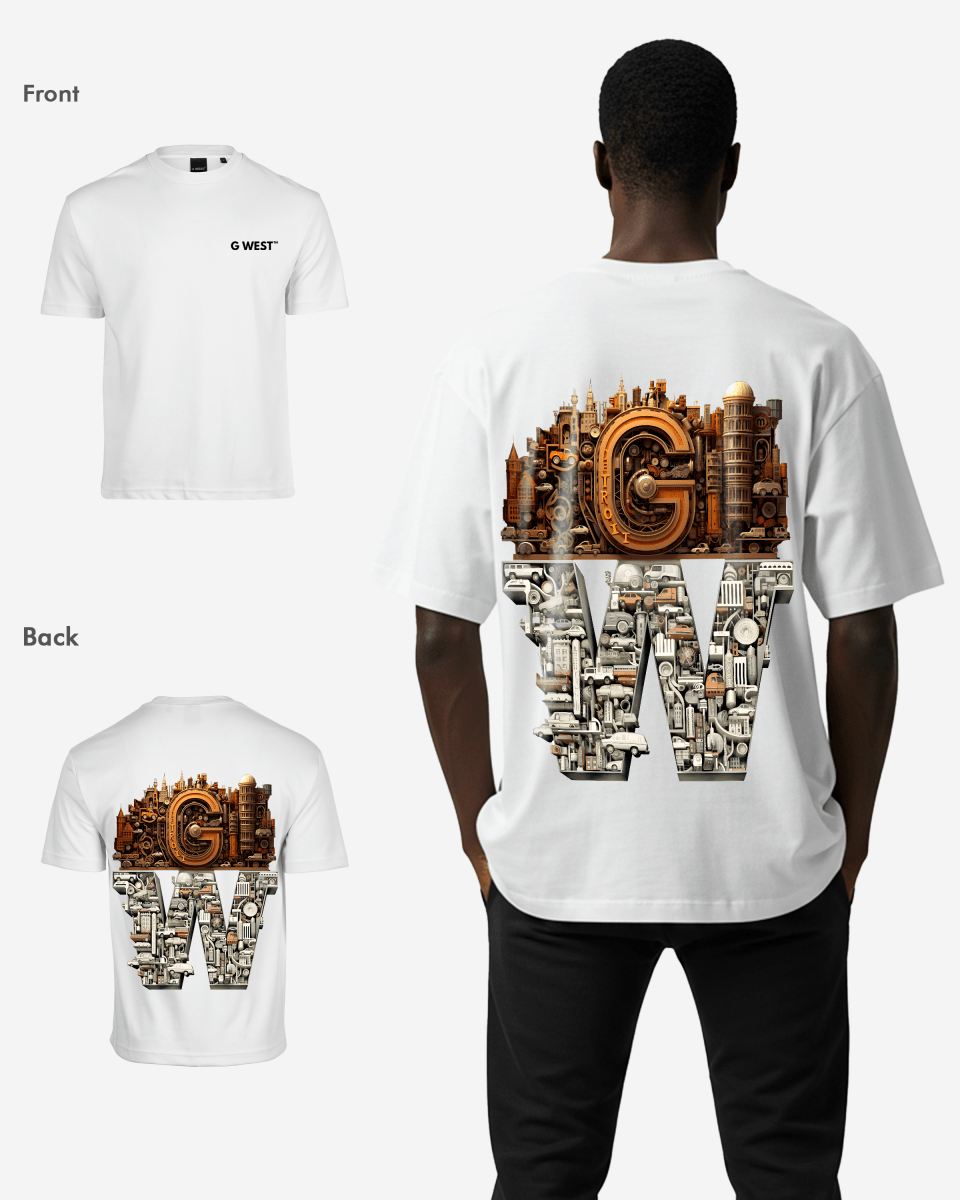 G WEST OVERSIZED DETROIT MOTORCITY T - SHIRT - G West