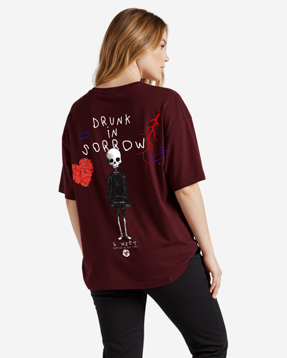 G West Oversized Drunk In Sorrow Tee - WOMEN - G West