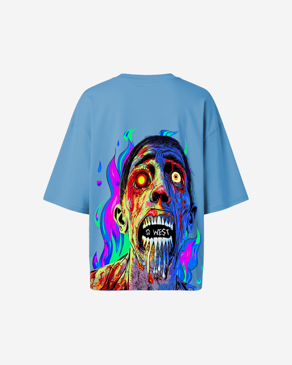 G West Oversized Flaming Zombie Tee - WOMEN - G West
