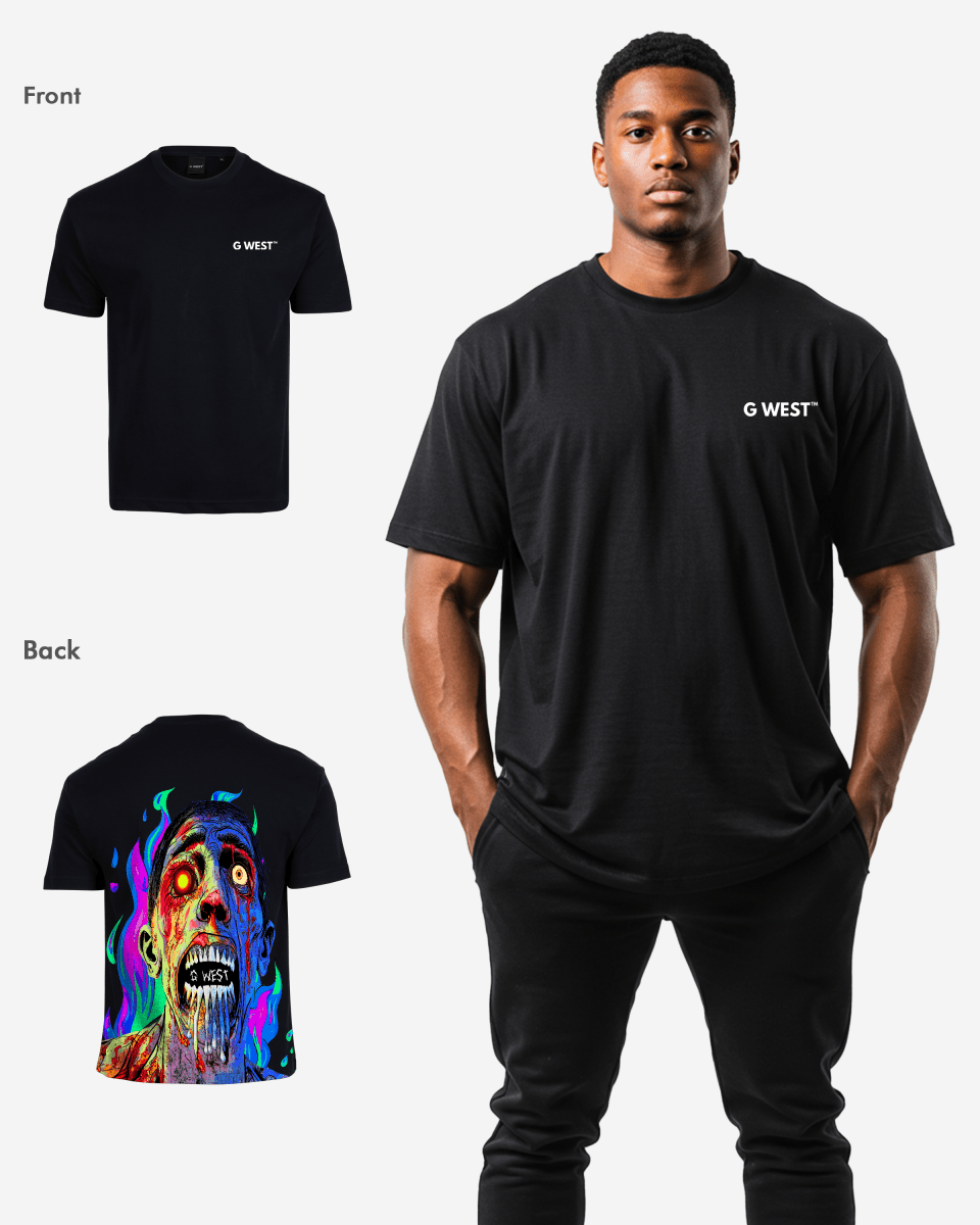G West Oversized Flaming Zombie Tee - G West