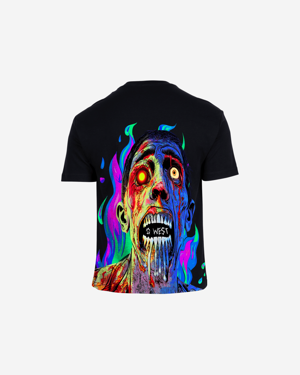 G West Oversized Flaming Zombie Tee - G West