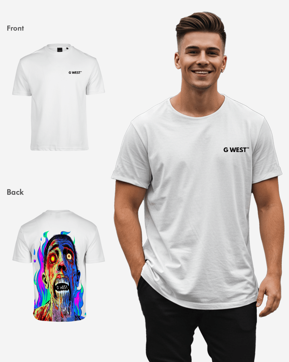 G West Oversized Flaming Zombie Tee - G West