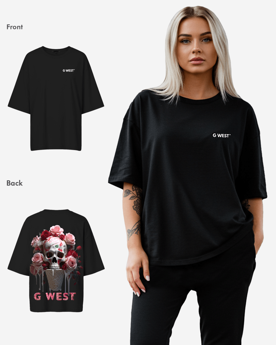 G West Oversized Ice Cream Skull Tee - WOMEN - G West