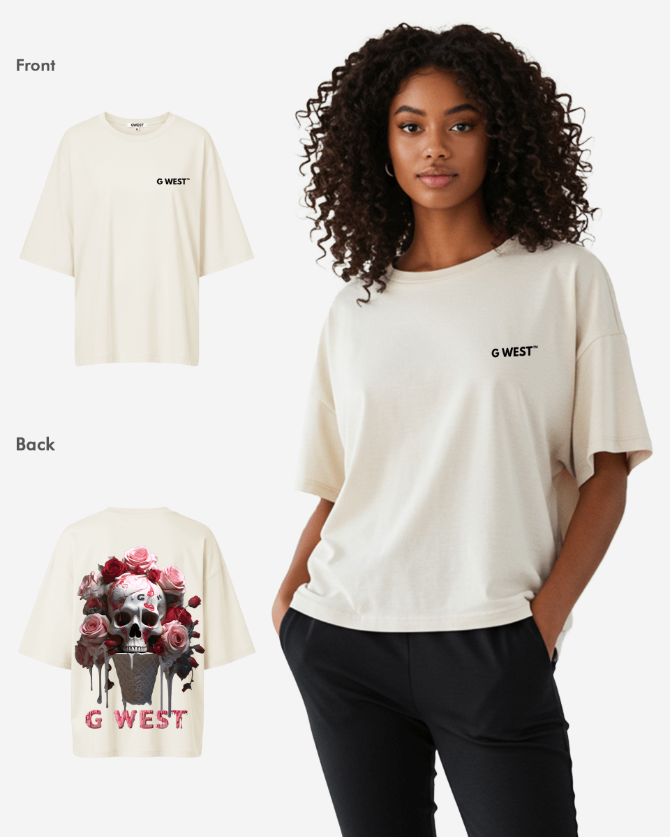 G West Oversized Ice Cream Skull Tee - WOMEN - G West