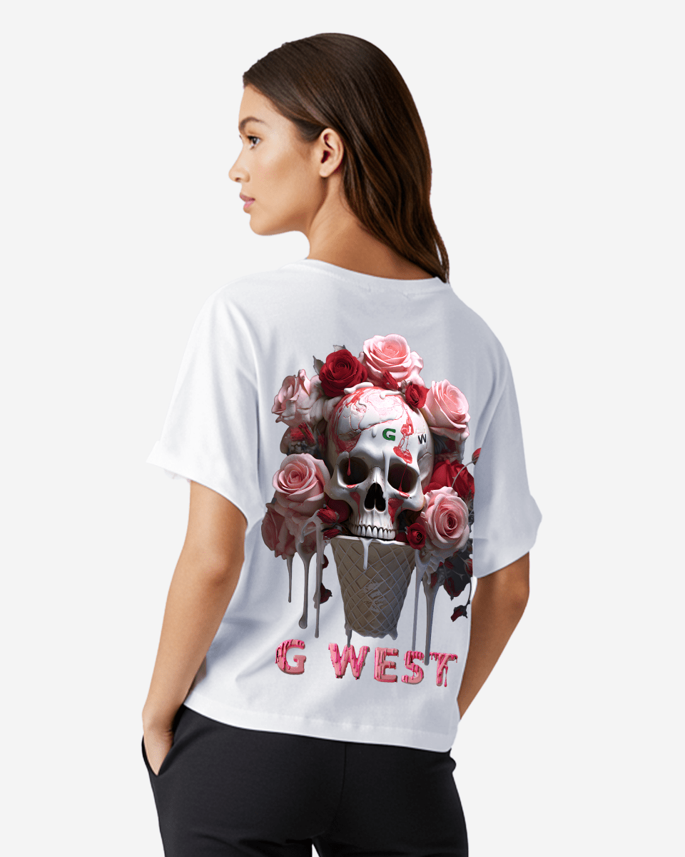 G West Oversized Ice Cream Skull Tee - WOMEN - G West