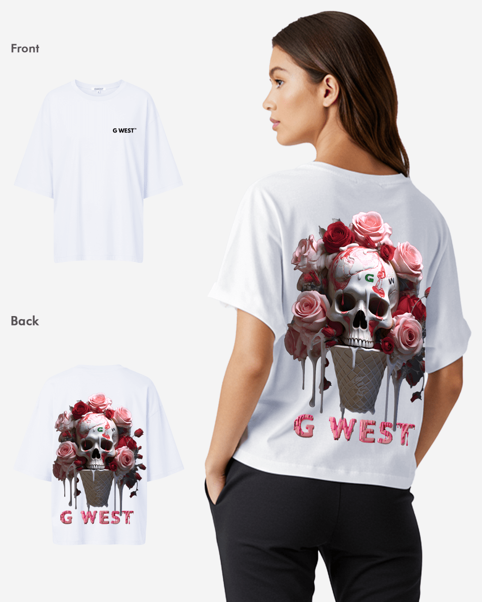 G West Oversized Ice Cream Skull Tee - WOMEN - G West