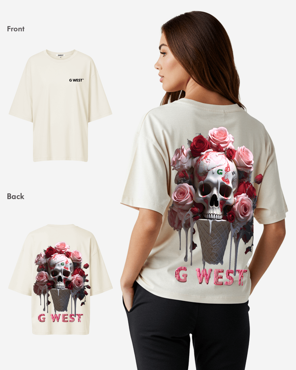 G West Oversized Ice Cream Skull Tee - WOMEN - G West