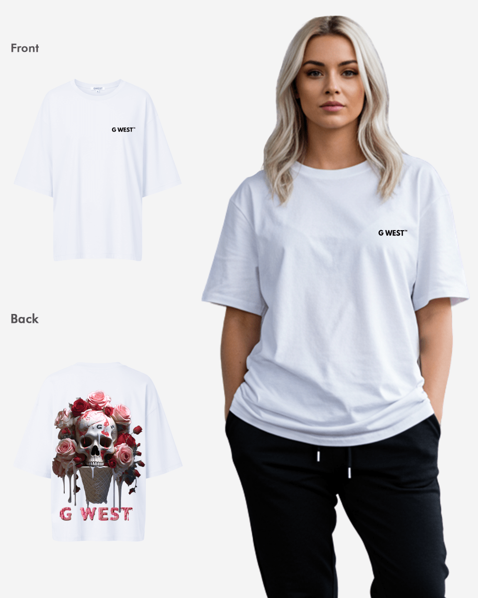G West Oversized Ice Cream Skull Tee - WOMEN - G West