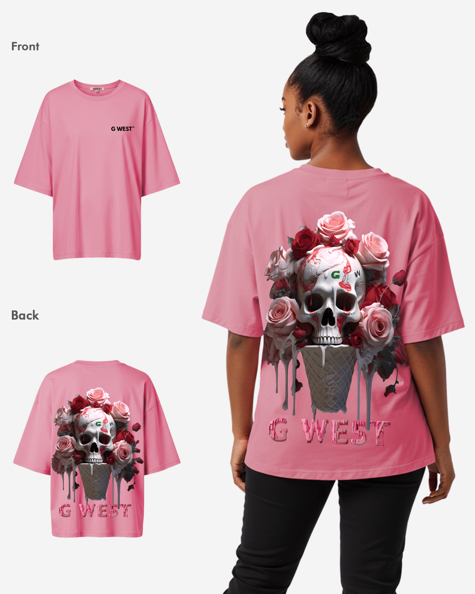 G West Oversized Ice Cream Skull Tee - WOMEN - G West