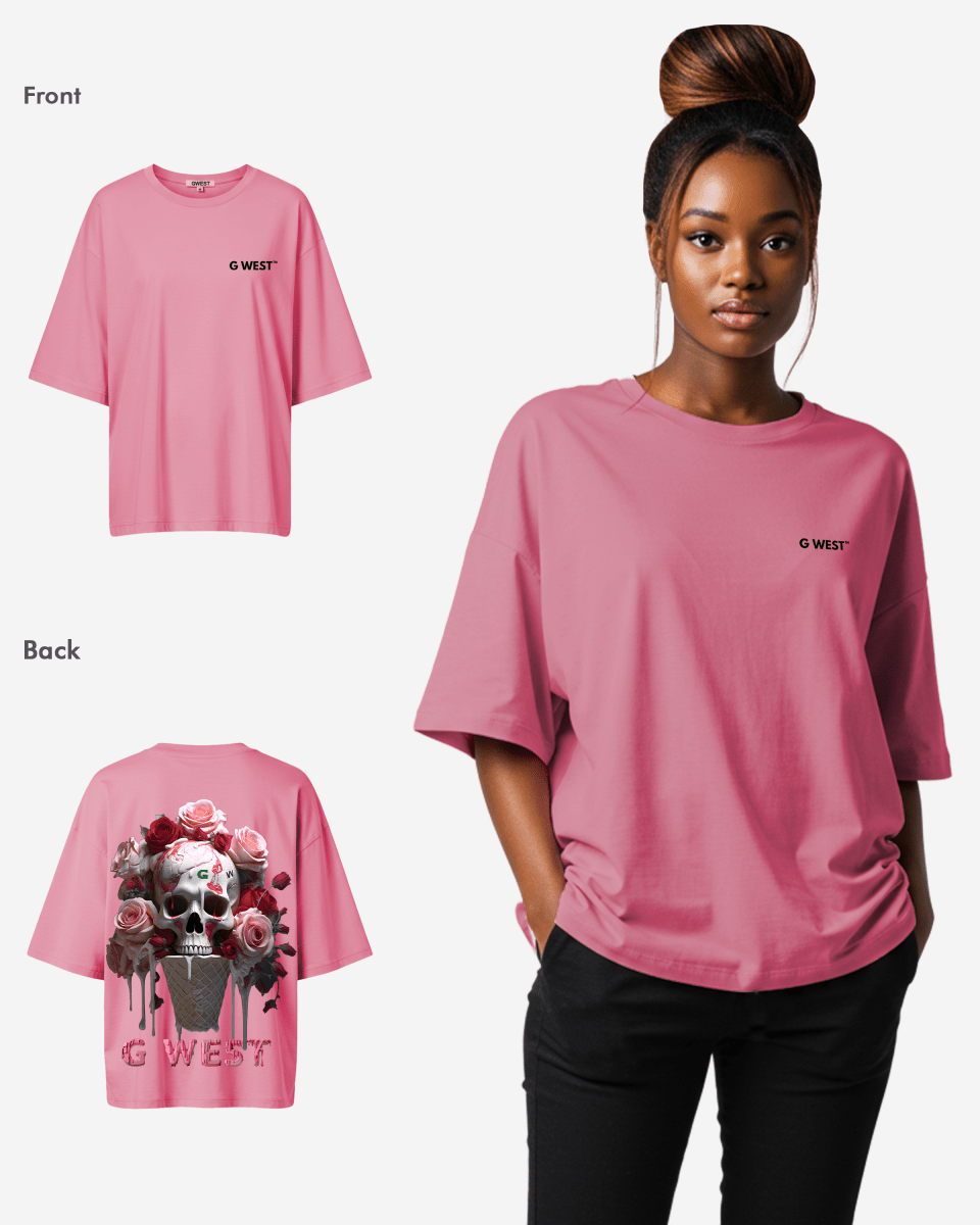 G West Oversized Ice Cream Skull Tee - WOMEN - G West