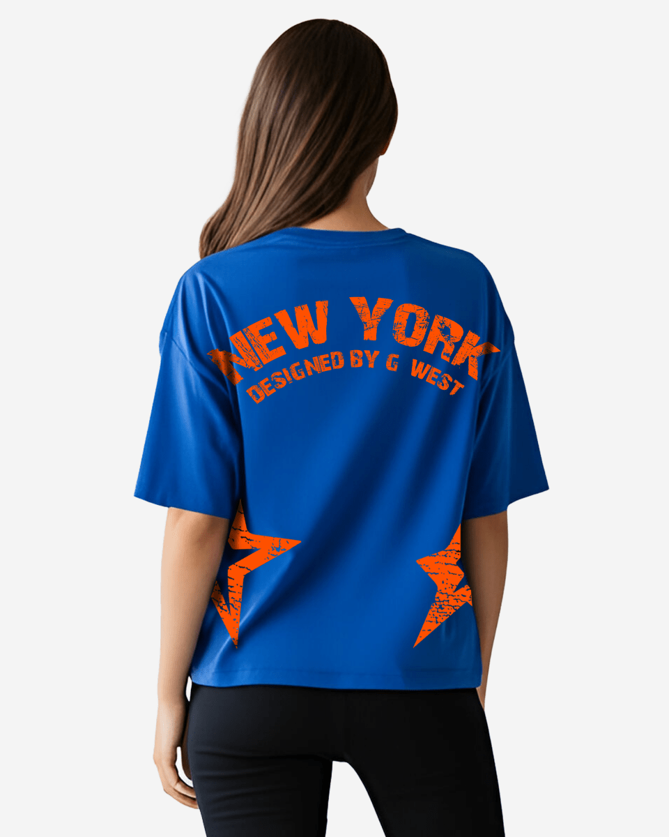 G West Oversized New York Arch Logo With Star Tee - WOMEN - G West