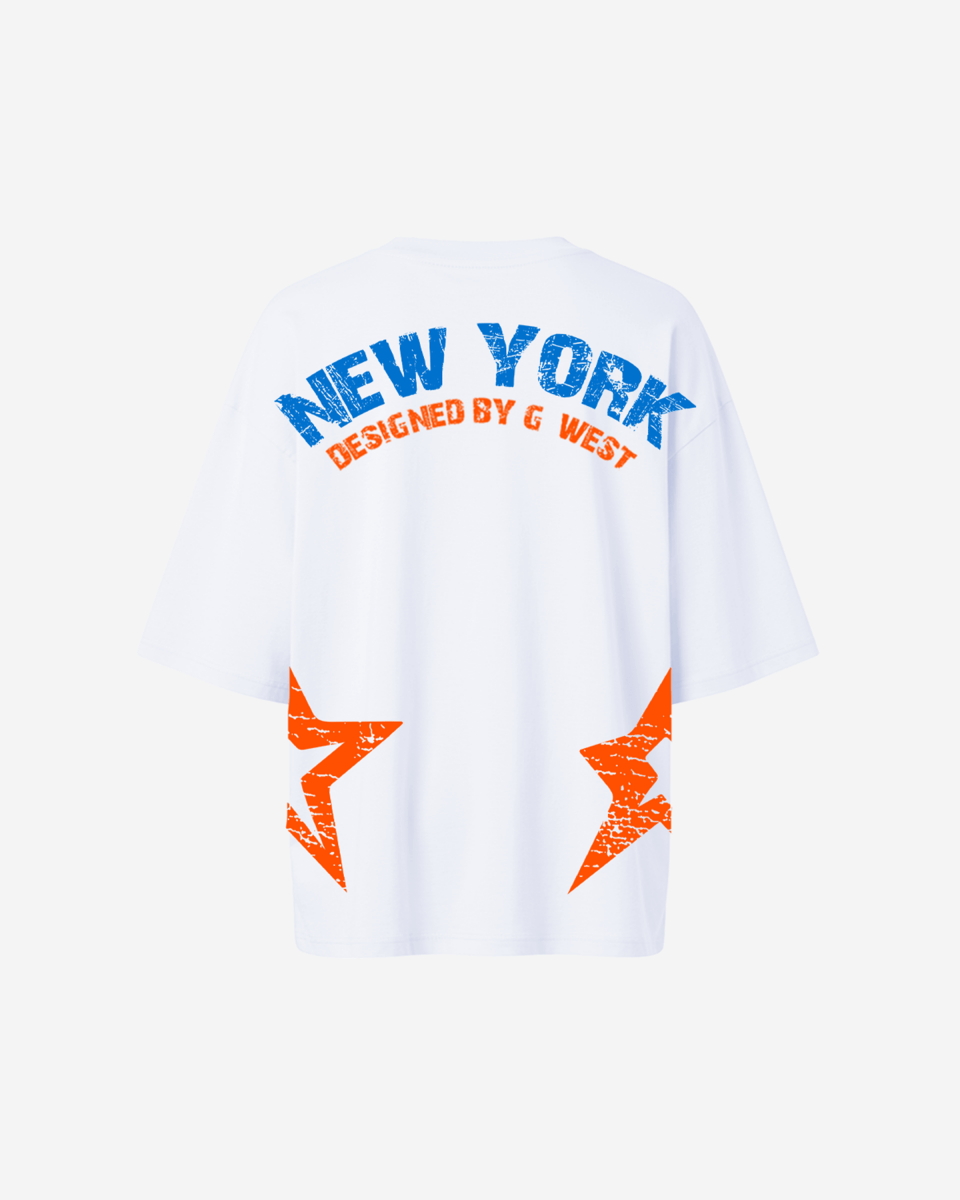 G West Oversized New York Arch Logo With Star Tee - WOMEN - G West