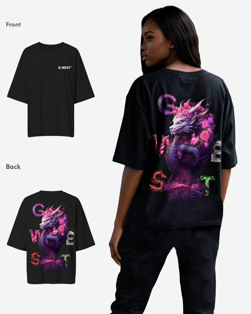 G West Oversized Purple Dragon Tee - Women - G West