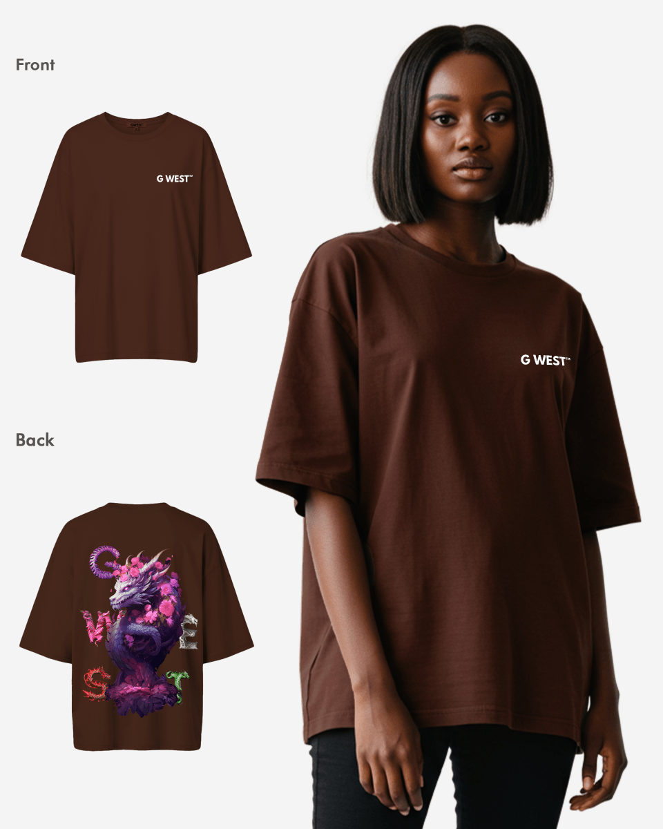 G West Oversized Purple Dragon Tee - Women - G West