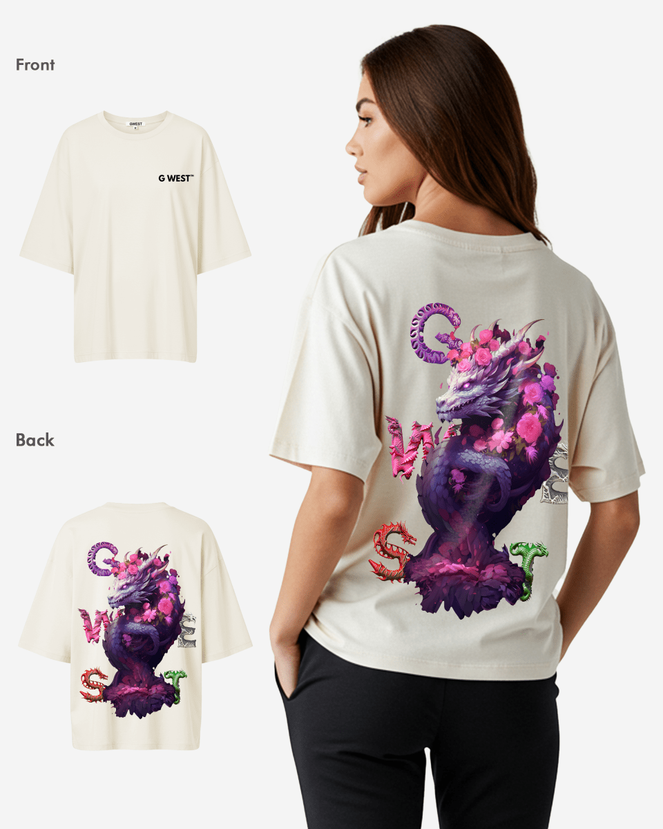 G West Oversized Purple Dragon Tee - Women - G West