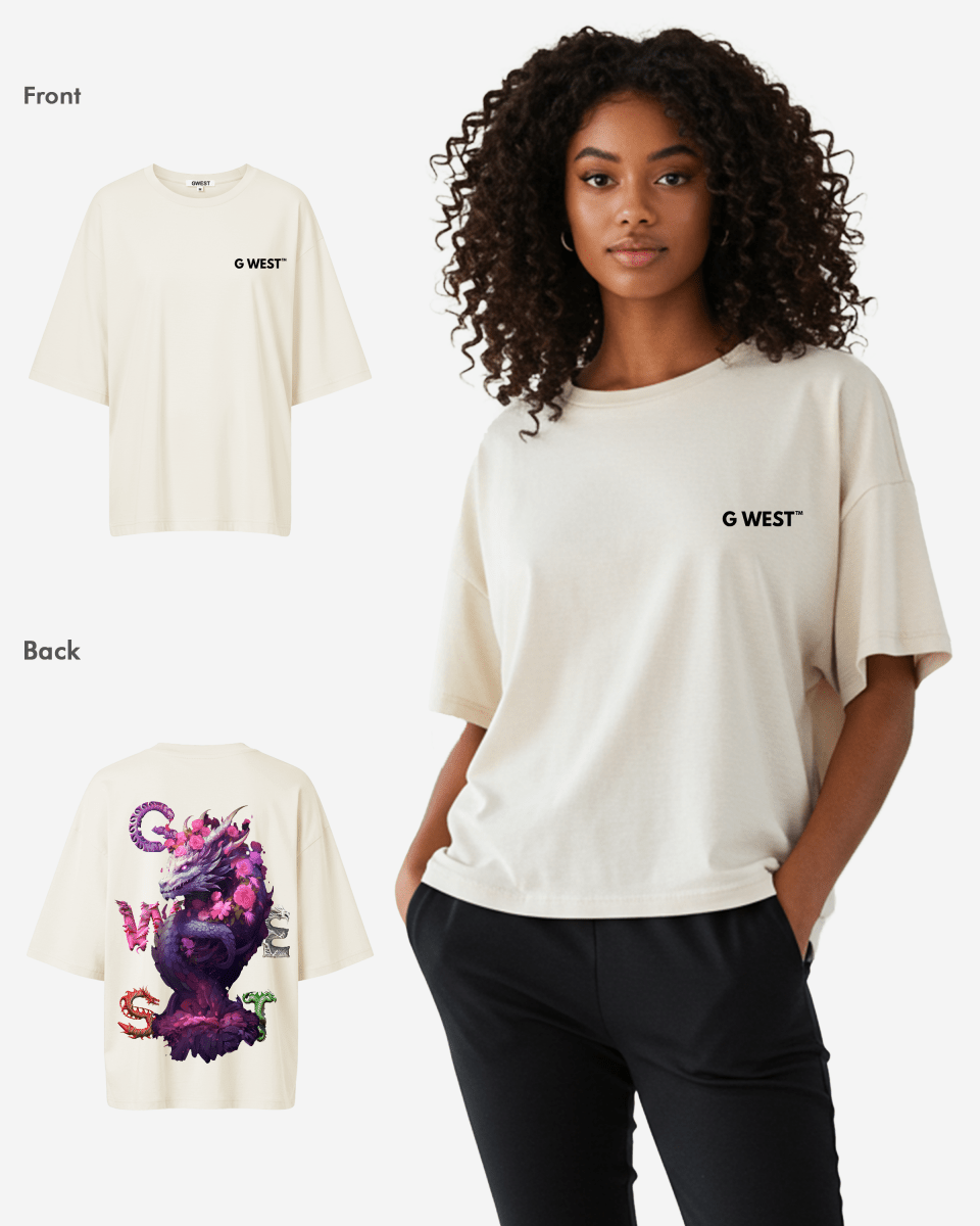 G West Oversized Purple Dragon Tee - Women - G West