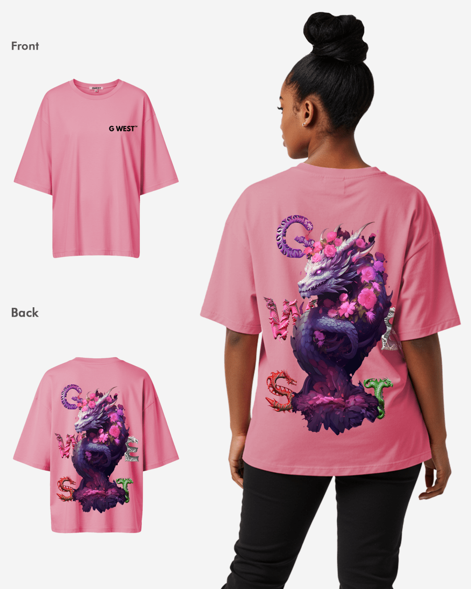 G West Oversized Purple Dragon Tee - Women - G West