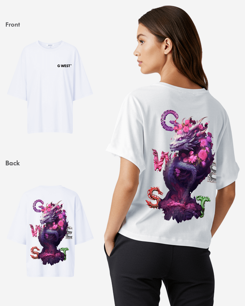 G West Oversized Purple Dragon Tee - Women - G West