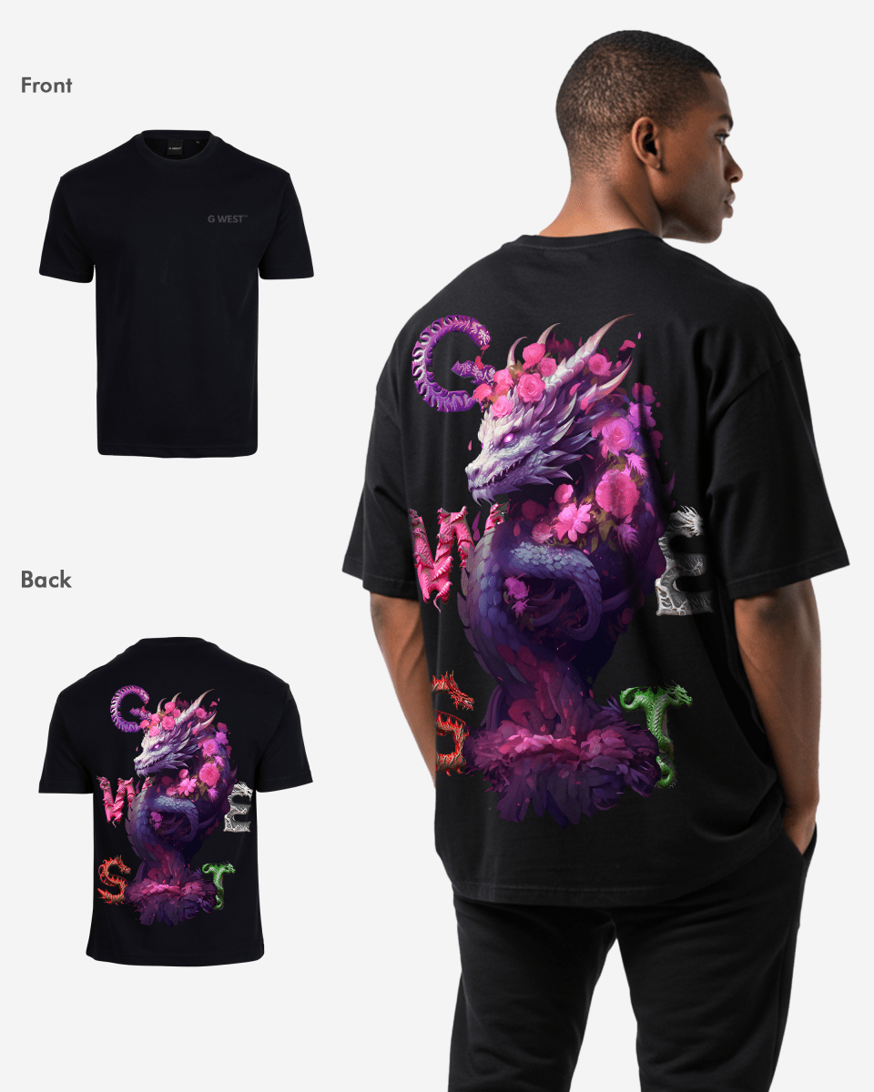 G West Oversized Purple Dragon Tee - G West