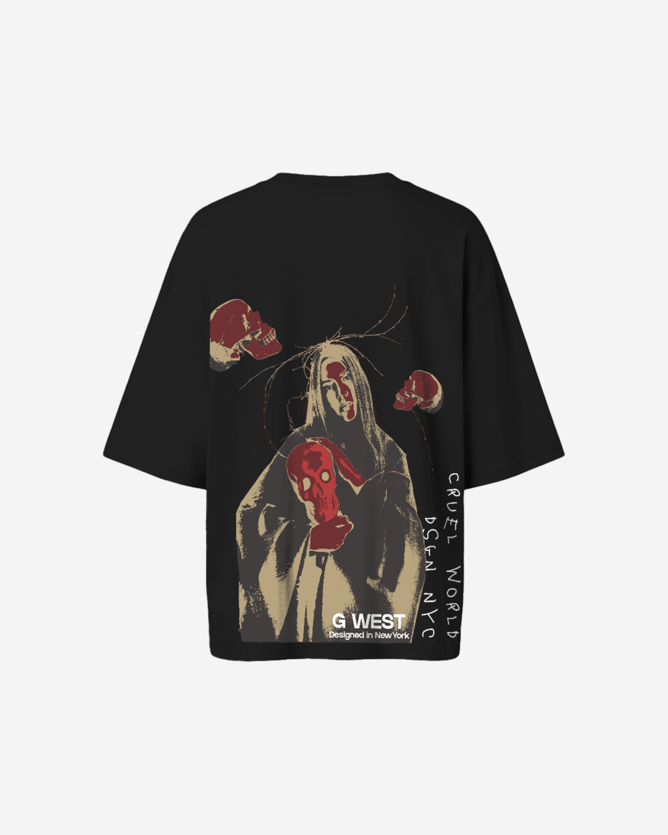 G West Oversized Red Skull Tee - Women - G West