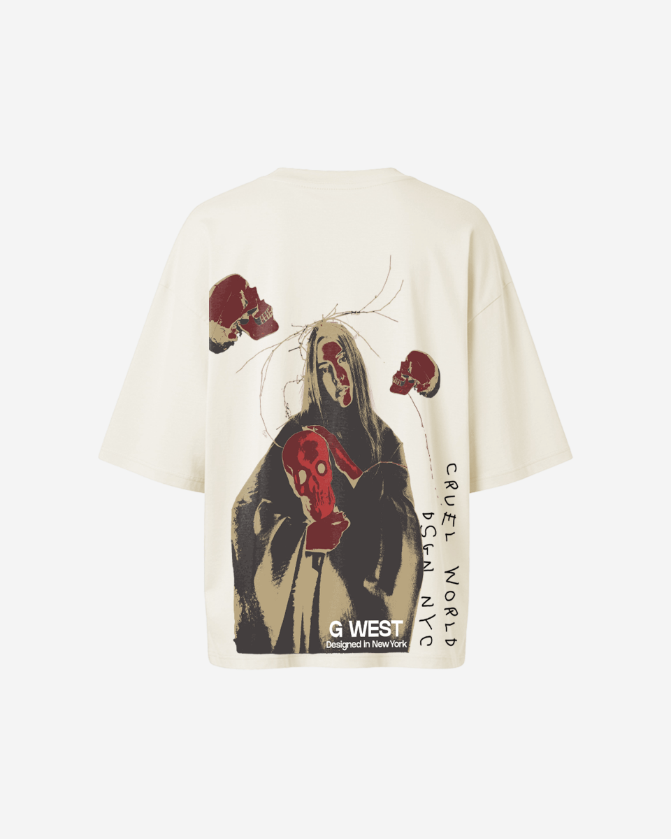 G West Oversized Red Skull Tee - Women - G West