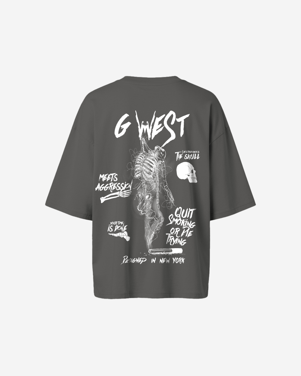 G West Oversized Smoke Skeleton Tee - Women - G West