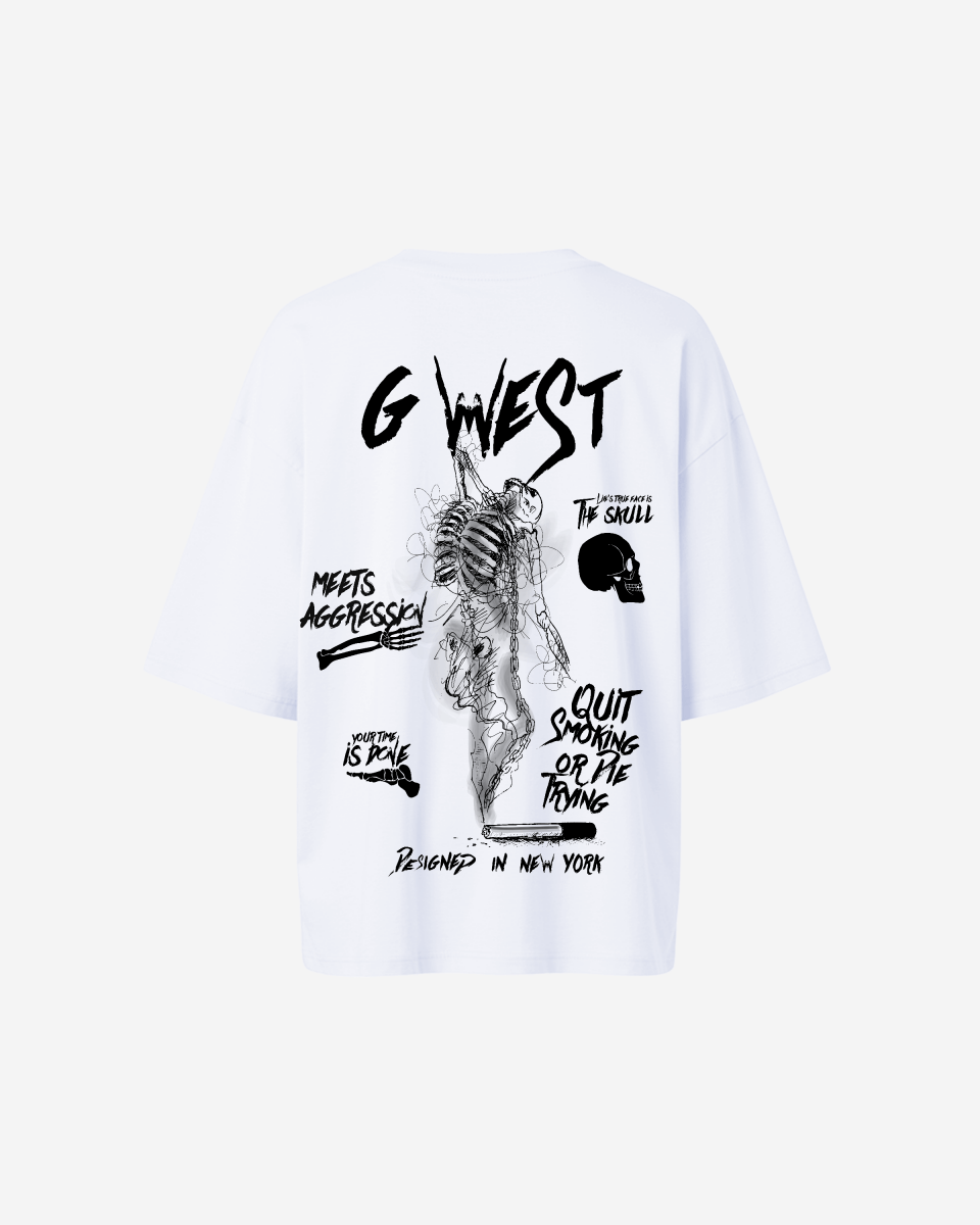 G West Oversized Smoke Skeleton Tee - Women - G West