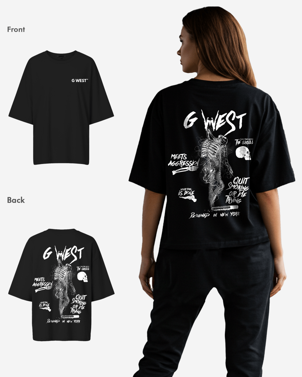 G West Oversized Smoke Skeleton Tee - Women - G West