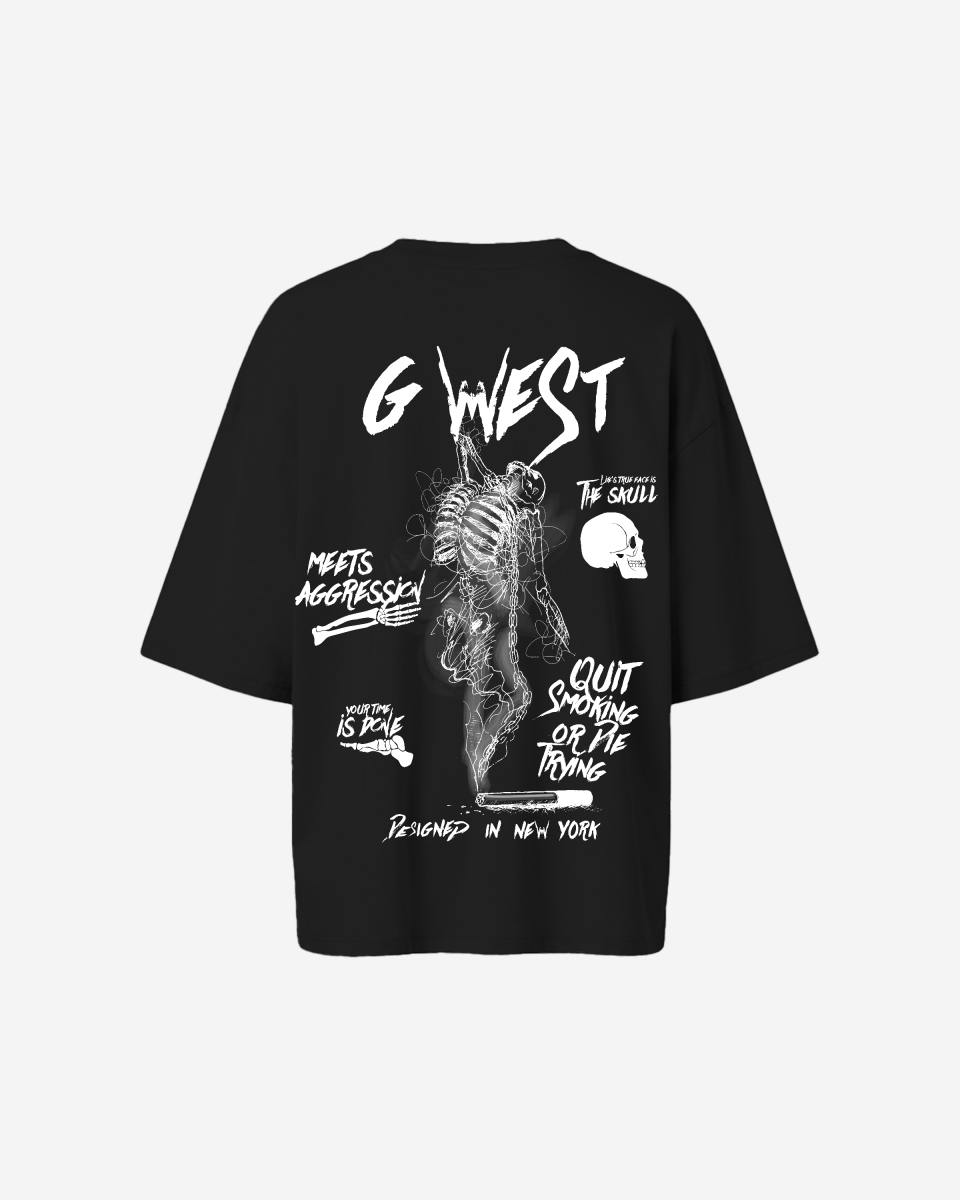 G West Oversized Smoke Skeleton Tee - Women - G West