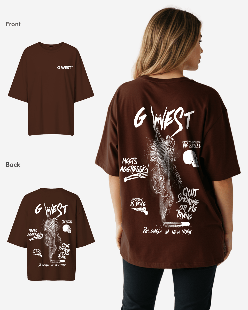 G West Oversized Smoke Skeleton Tee - Women - G West