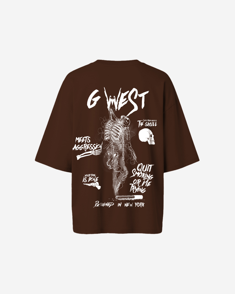 G West Oversized Smoke Skeleton Tee - Women - G West