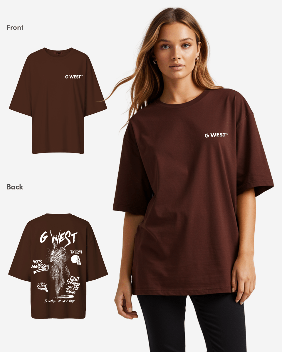 G West Oversized Smoke Skeleton Tee - Women - G West