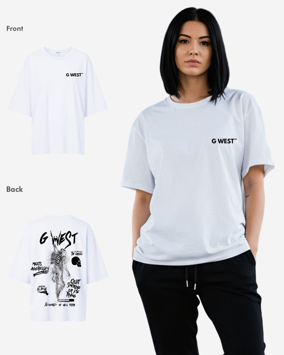 G West Oversized Smoke Skeleton Tee - Women - G West
