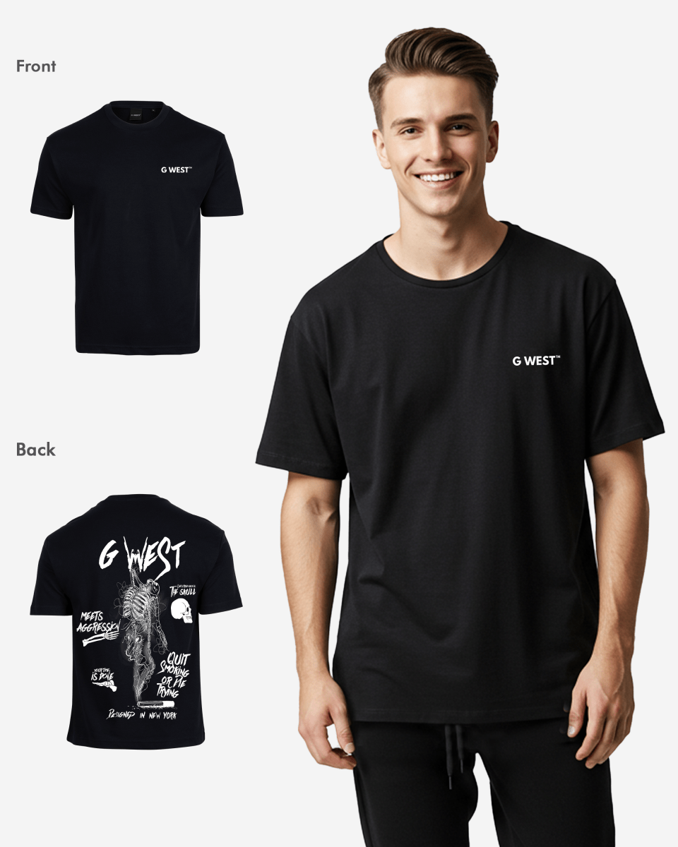 G West Oversized Smoke Skeleton Tee - G West