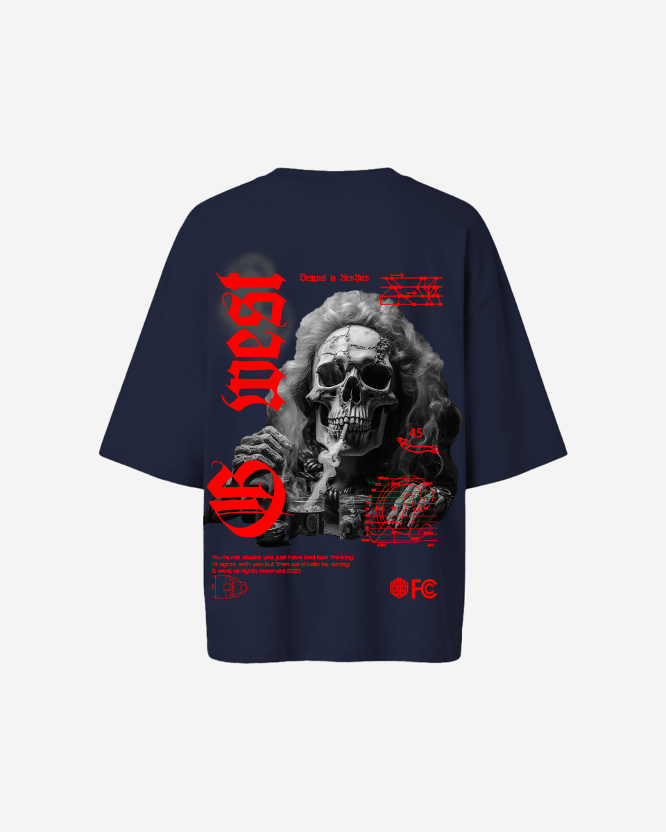 G West Oversized Smoke Skull Tee - Women - G West