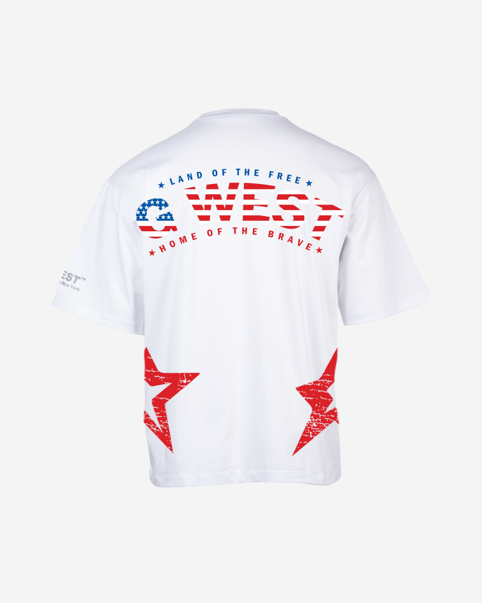G West Oversized Usa Flag Arch Logo Tee - G West