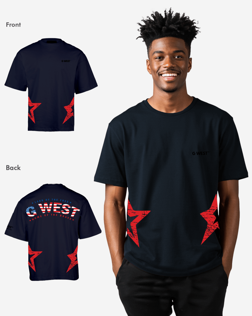 G West Oversized Usa Flag Arch Logo Tee - G West