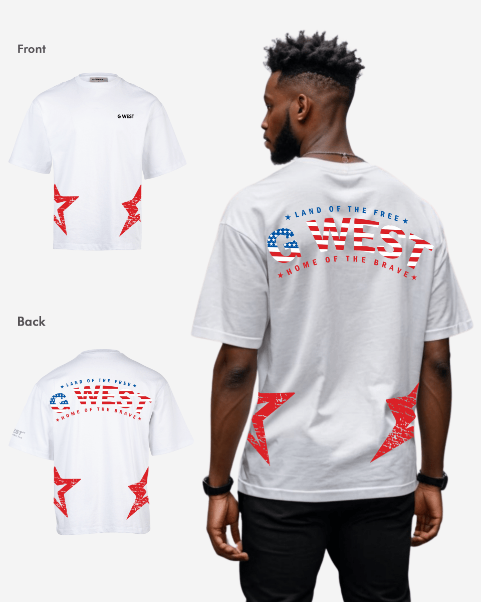 G West Oversized Usa Flag Arch Logo Tee - G West