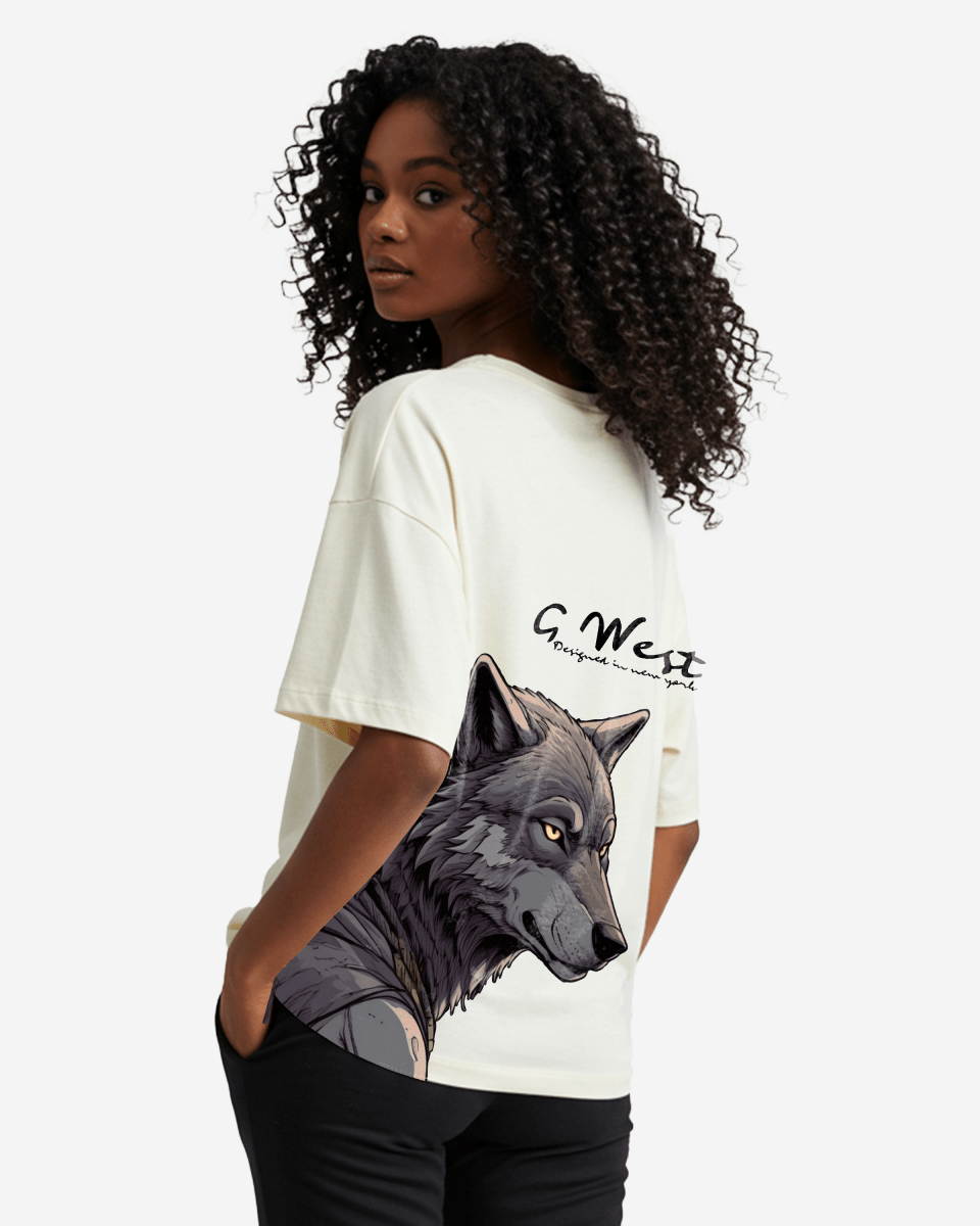 G West Oversized Wolf T Shirt - WOMEN - G West