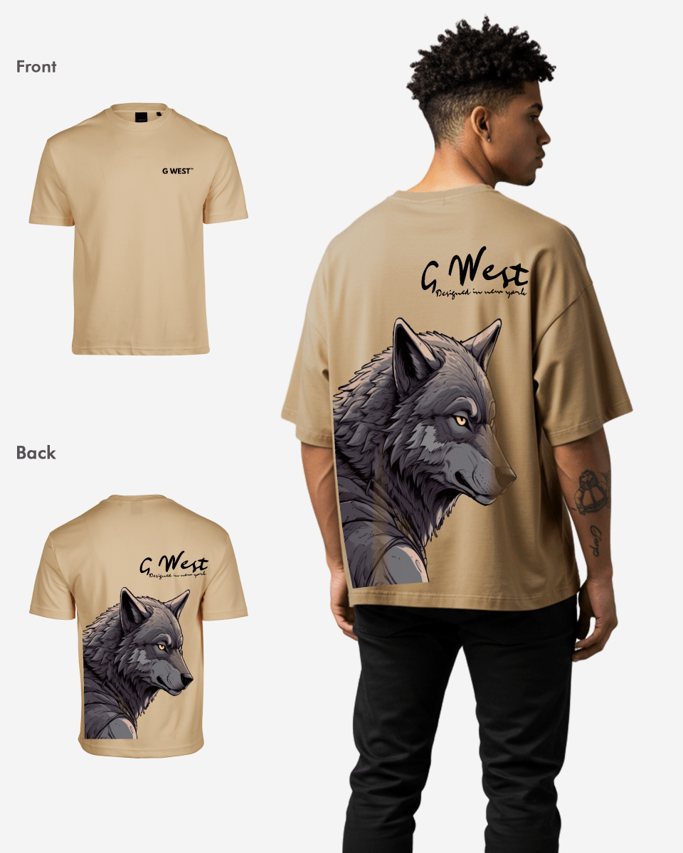 G West Oversized Wolf T Shirt - G West