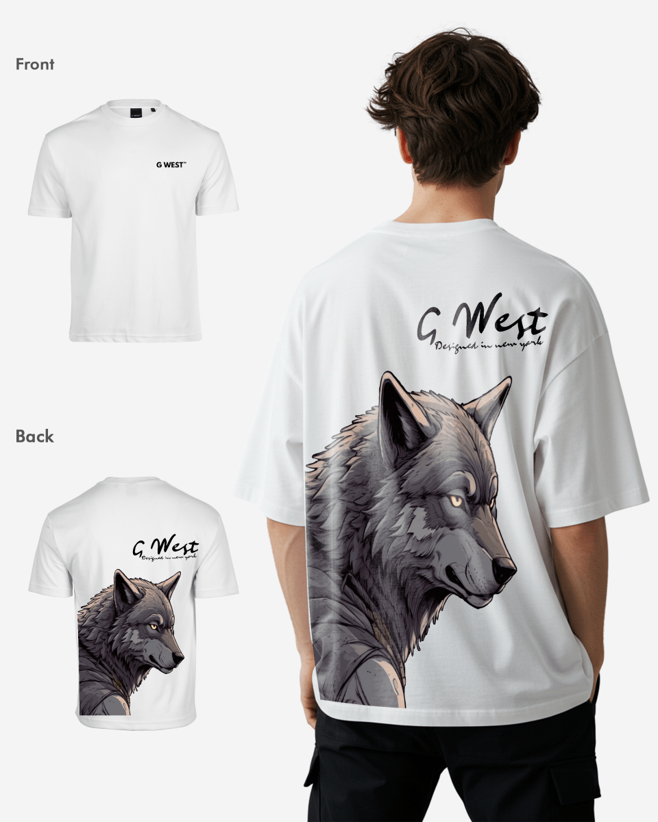 G West Oversized Wolf T Shirt - G West