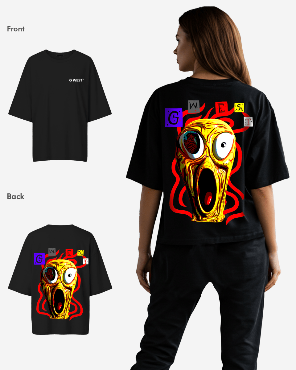 G West Oversized Yellow Face Lifestyle Tee - WOMEN - G West
