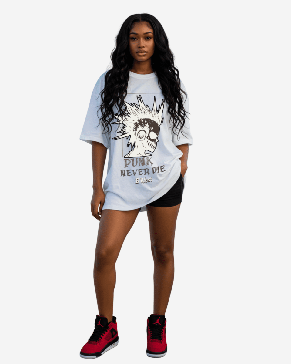 G West Punk Never Die Oversized Women's T-Shirt - G West