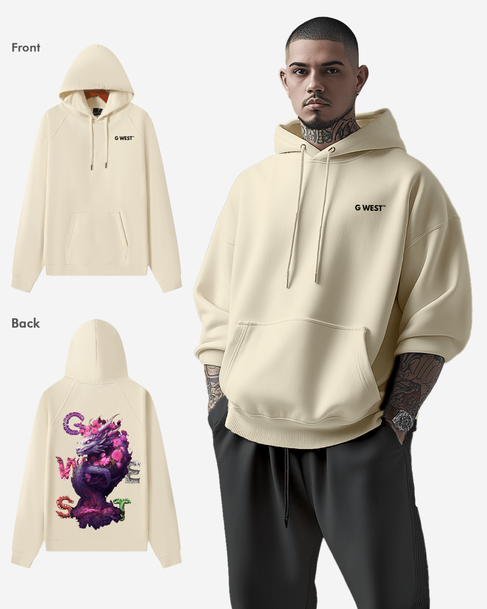 G West Purple Dragon Heavy Premium Oversize Hoodie - G West