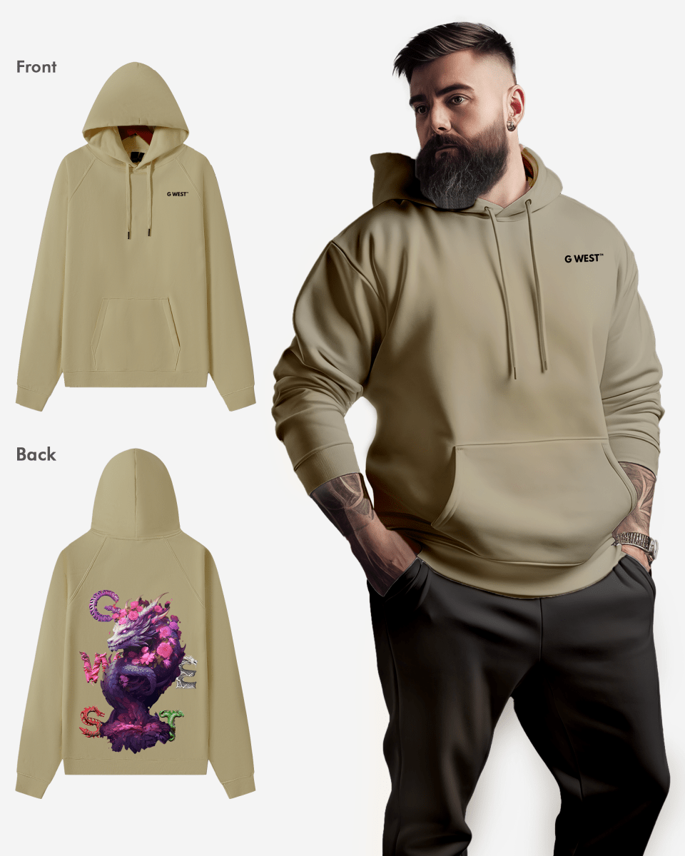 G West Purple Dragon Heavy Premium Oversize Hoodie - G West