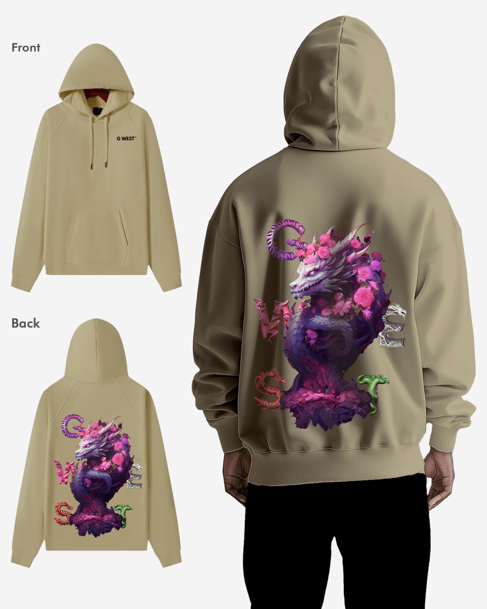 G West Purple Dragon Heavy Premium Oversize Hoodie - G West